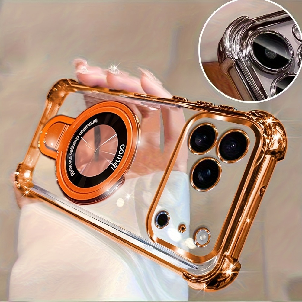 Phone Accessories Ring Holder - Luksusowe przezroczyste etui z powłoką ochronną