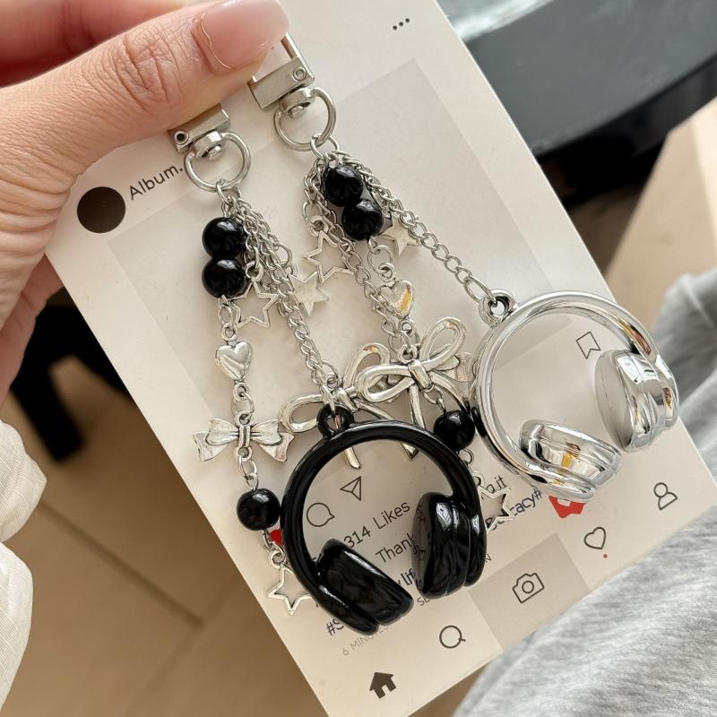 Phone Accessories For Teen Girls - 【IIOO】2 szt./zestaw Breloczek w kształcie słuchawek