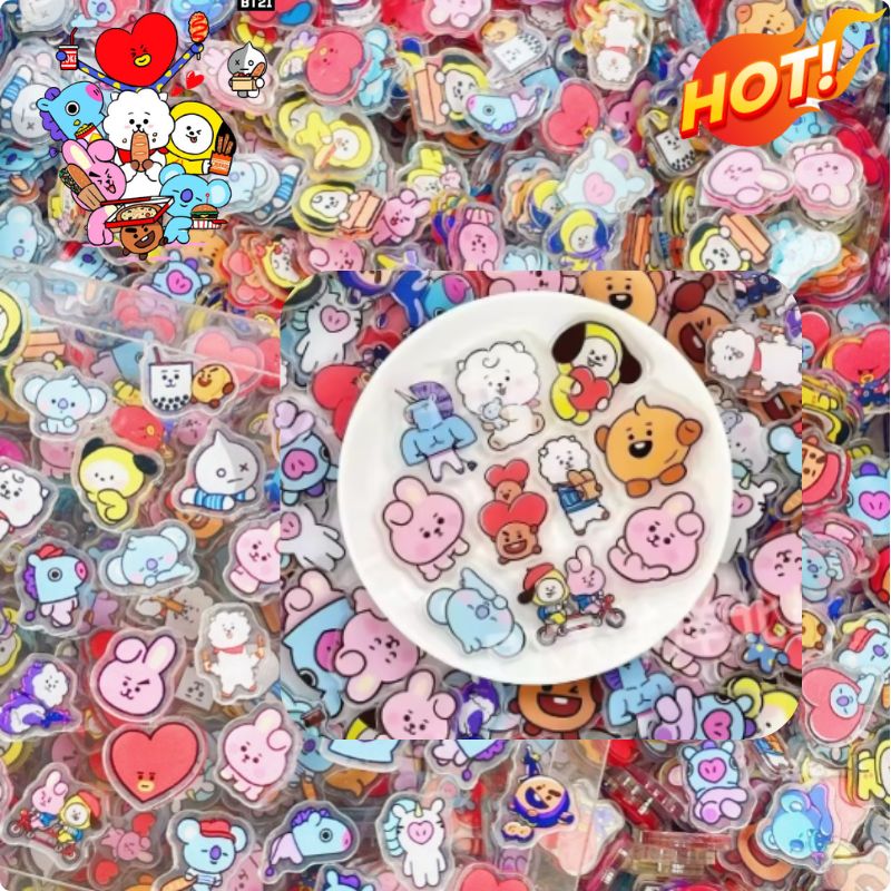 Phone Accessories Toys - 100 Mini BT21 Akrylowe Płytki DIY