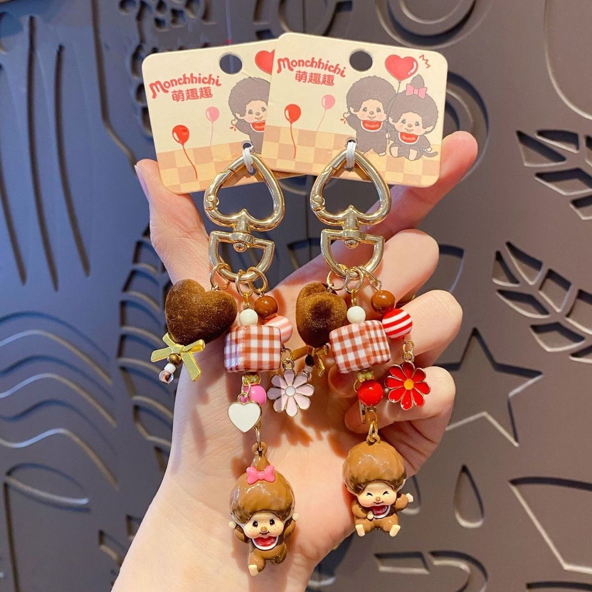 Phone Accessories For Your Car - Urocze Monchhichi Mini Koraliki DIY Łańcuszek
