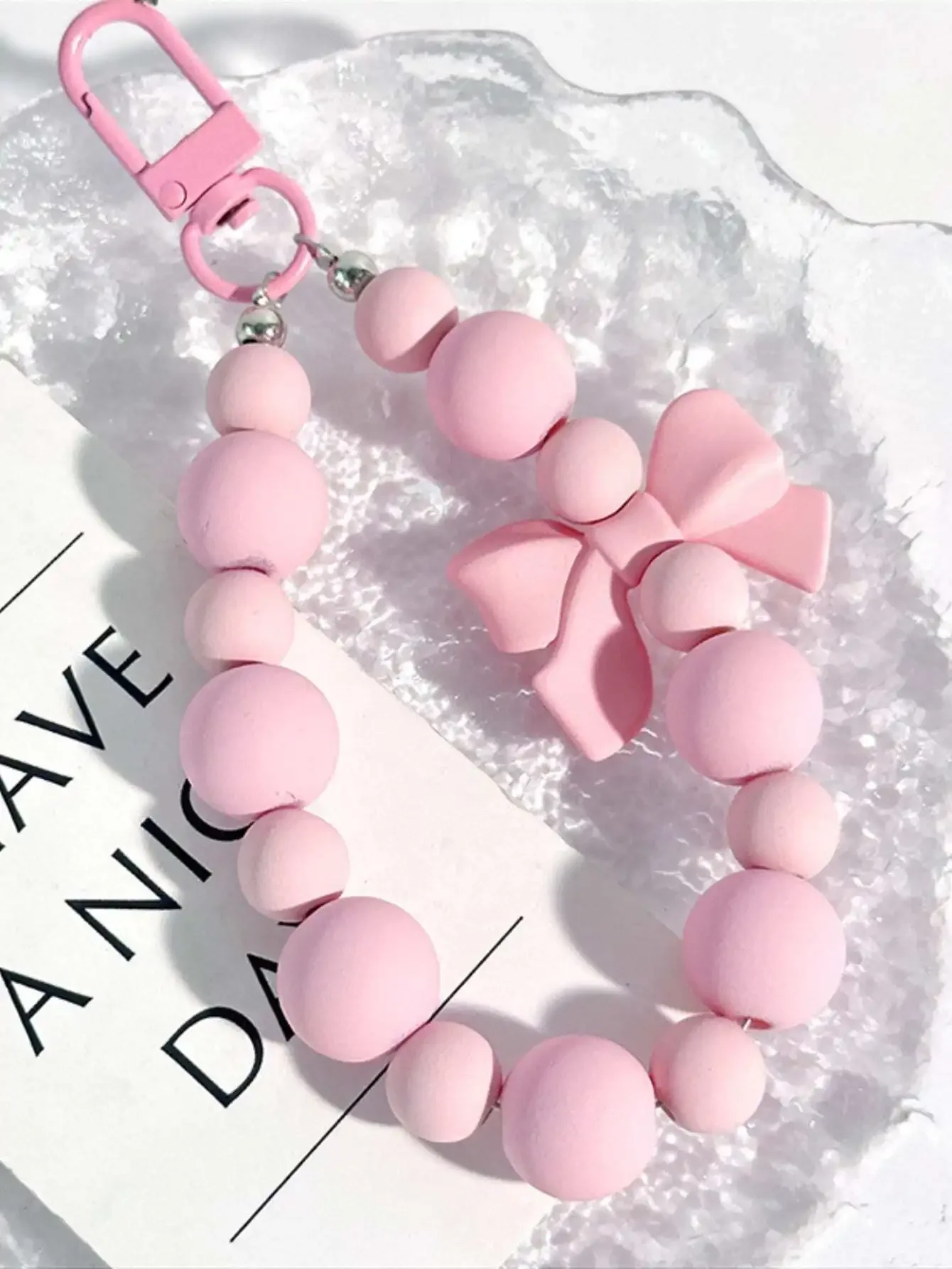 Phone Accessories For Teen Girls - 1 szt. Różowy Perłowy Brelok z