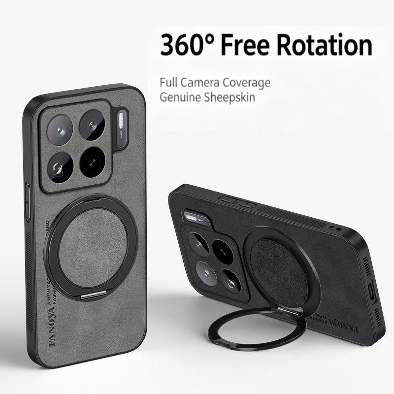 Phone Accessories Ring Holder - Magnetyczne etui na telefon ze skóry
