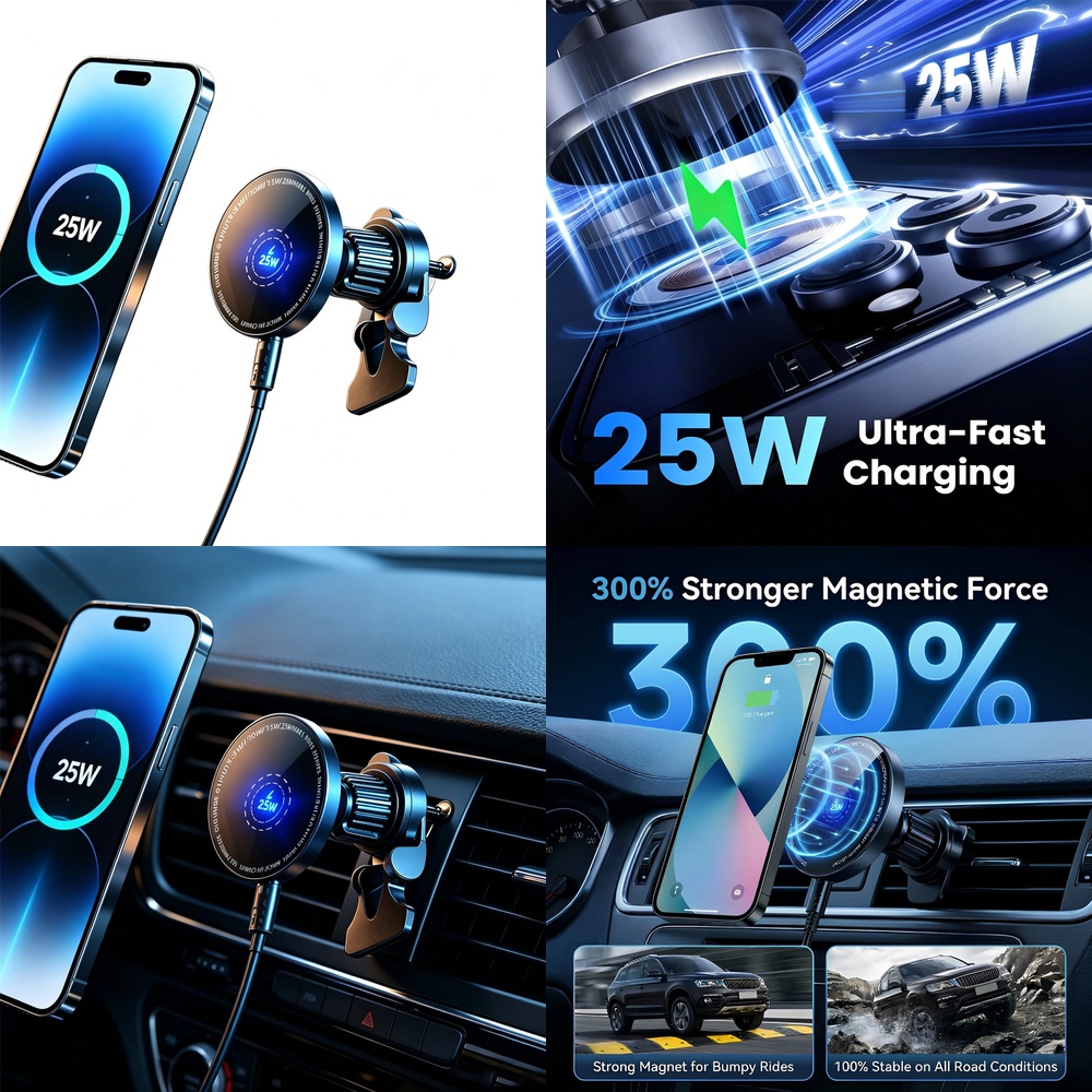 Phone Cooling Fan - 25W Super Szybka Magnetyczna Bezprzewodowa Ładowarka
